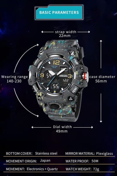 Digital Sports Watch LED 5ATM Waterproof_img_7